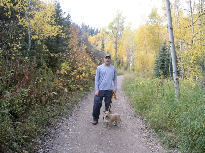 John Shenot with his dog Daisy